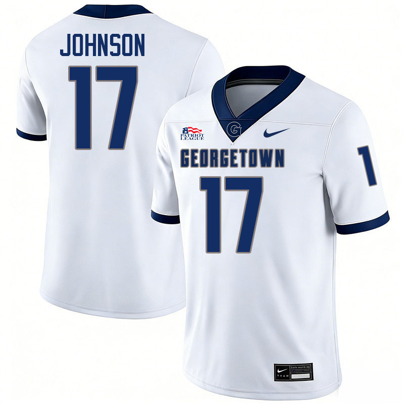 Georgetown Hoyas #17 Jack Johnson College Football Jerseys,Uniforms-White